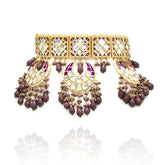 Aarma Mirror Choker Set - Purple - T?he Pashm